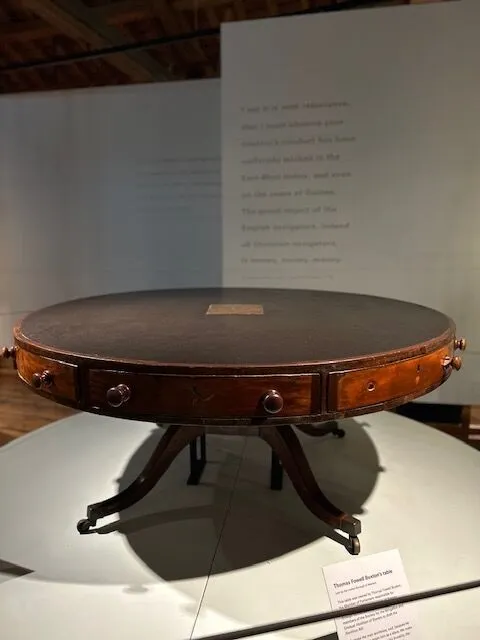 Buxton table at London Museum Docklands