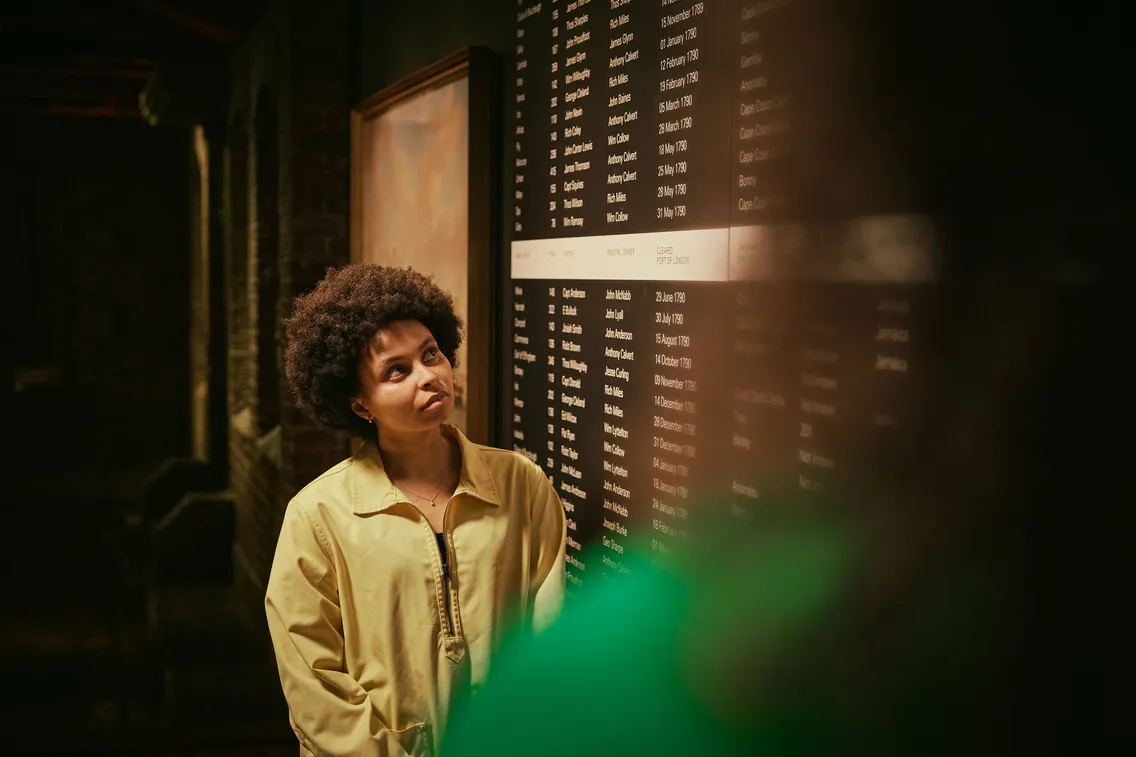 A collection of  images depicting visitors enjoying themselves in the free-to-visit permanent galleries of the London Museum Docklands as well as its outdoor areas, café and shop.